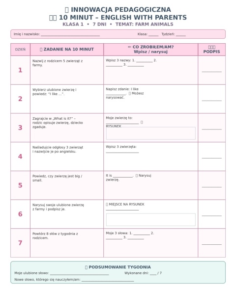 10 minut - English with parents