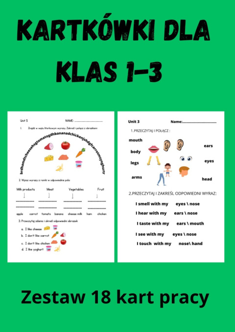 Kartkówki- Karty pracy dla klas 1-3