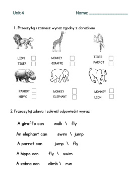 Kartkówki- Karty pracy dla klas 1-3