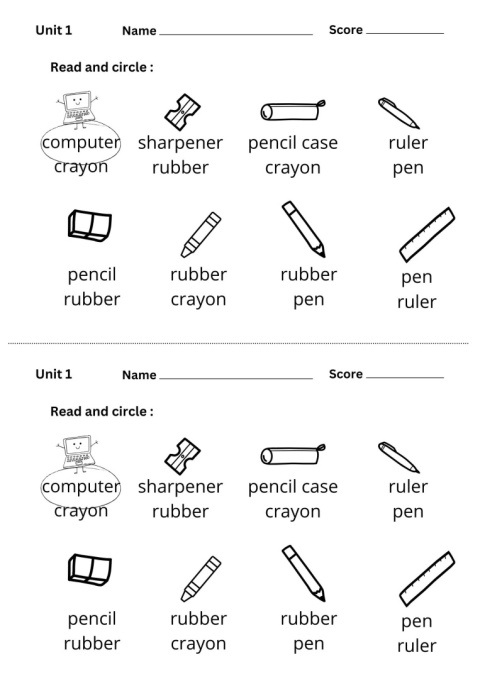 Mini- kartkówki ze słówek