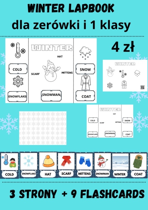 Winter lapbook dla zerówki i 1 klasy